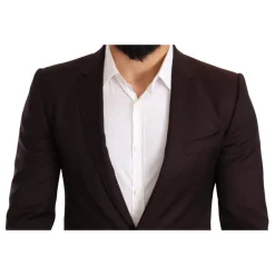 Outlet Bordeaux Stribet Slim Fit Suit Jakkesæt