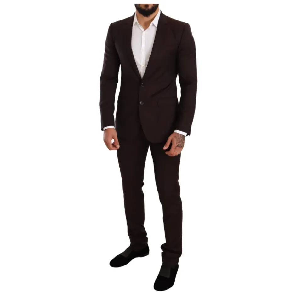 Outlet Bordeaux Stribet Slim Fit Suit Jakkesæt