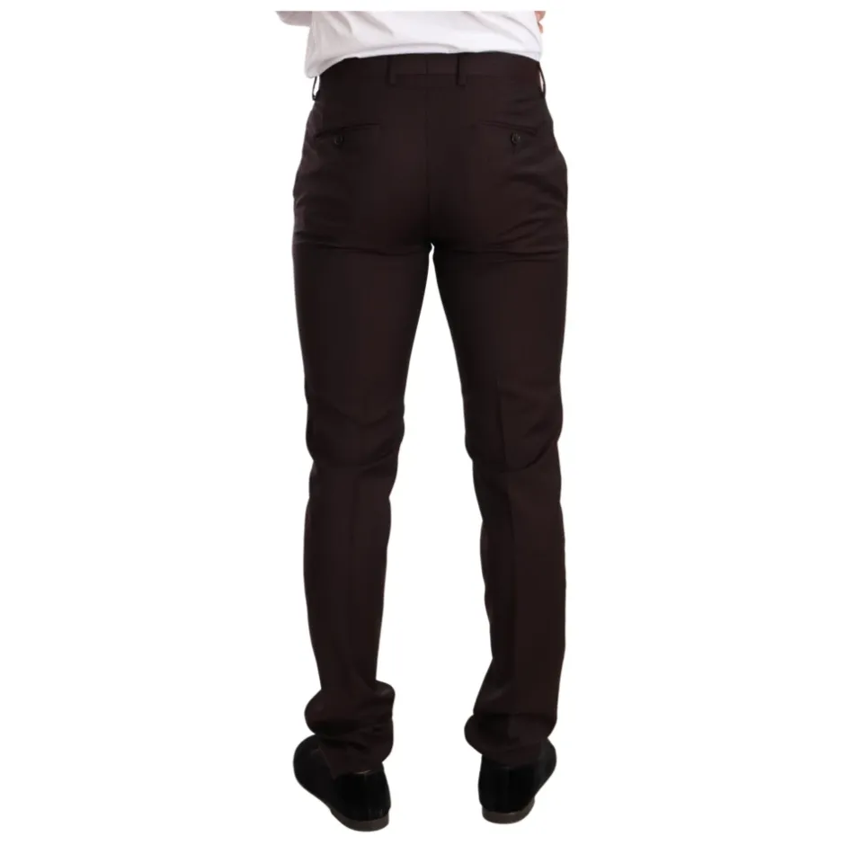 Outlet Bordeaux Stribet Slim Fit Suit Jakkesæt