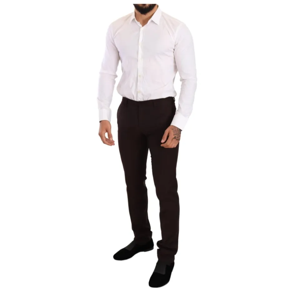Outlet Bordeaux Stribet Slim Fit Suit Jakkesæt