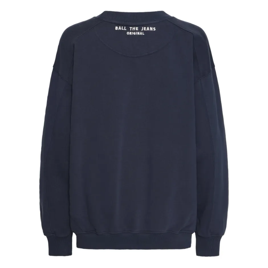 Best Brev Patch Sweater i Sky Captain Dame Sweatshirts