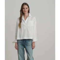 New Broadcloth Cropped Skjorte Dame Bluser & Skjorter