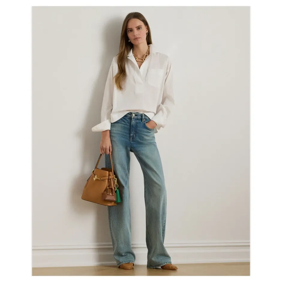 New Broadcloth Cropped Skjorte Dame Bluser & Skjorter