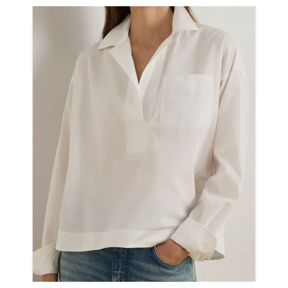 New Broadcloth Cropped Skjorte Dame Bluser & Skjorter