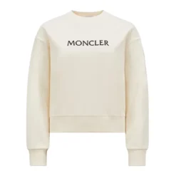 Outlet Broderet Logo Bomulds Sweatshirt Dame Sweatshirts