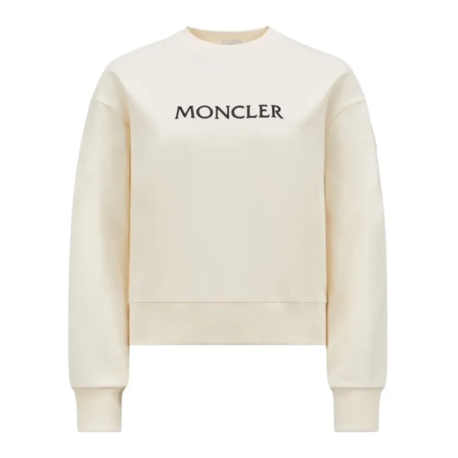 Outlet Broderet Logo Bomulds Sweatshirt Dame Sweatshirts