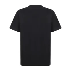 Outlet Broderet Monogram Bomuld Crew Neck T-Shirt T-Shirts