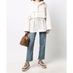 Clearance Broderie Anglaise Cape Jakke Dame Jakker