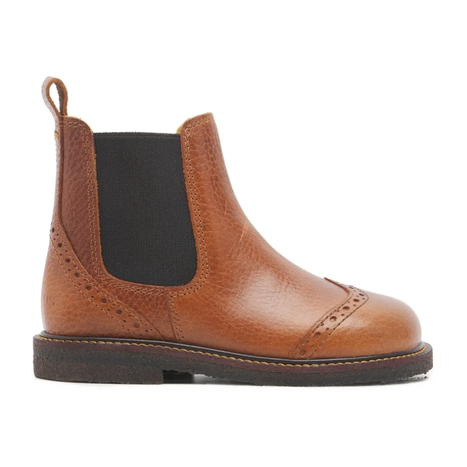 Brogue Chelsea Støvle - Cognac/ Børn Støvler