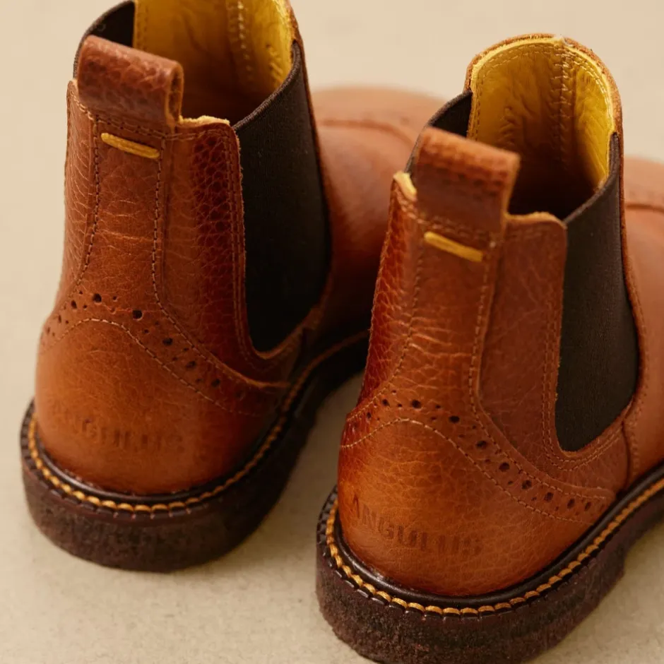 Brogue Chelsea Støvle - Cognac/ Børn Støvler