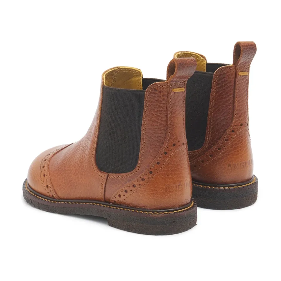 Brogue Chelsea Støvle - Cognac/ Børn Støvler