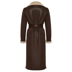 Clearance Faux Reversible Shearling Lang Frakke Dame Frakker