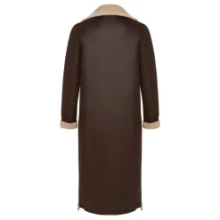 Clearance Faux Reversible Shearling Lang Frakke Dame Frakker