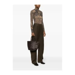Hot Læder Basket Weave Håndtaske Dame Indkøbstasker