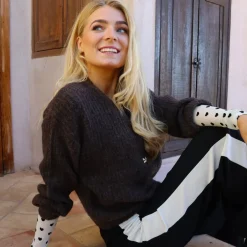 Clearance Melange Knappe Cardigan Dame Striktrøjer & Sweatere