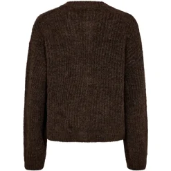 Clearance Melange Knappe Cardigan Dame Striktrøjer & Sweatere