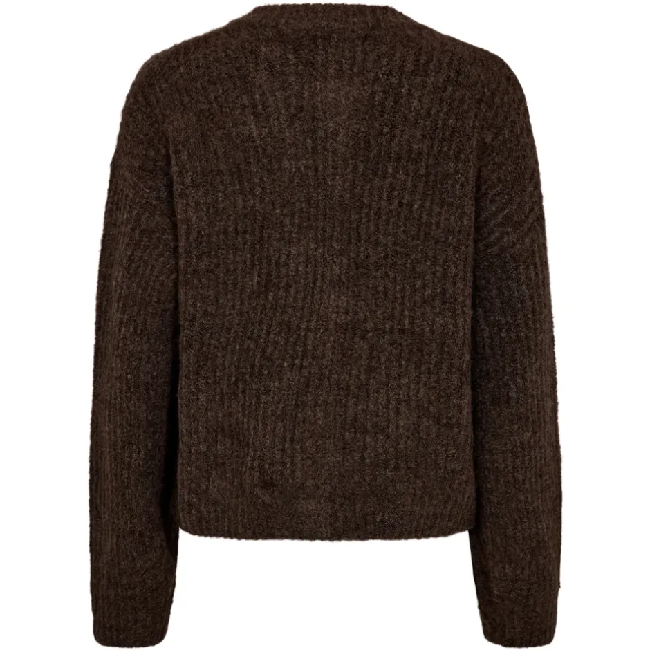 Clearance Melange Knappe Cardigan Dame Striktrøjer & Sweatere