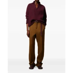 Sale Burgundy Cable Strik Sweater Strik
