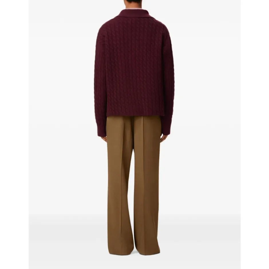 Sale Burgundy Cable Strik Sweater Strik