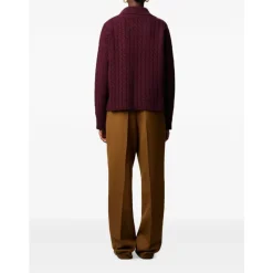Sale Burgundy Cable Strik Sweater Strik