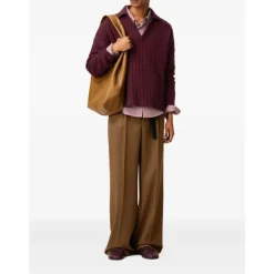 Sale Burgundy Cable Strik Sweater Strik