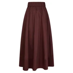 New Burgundy Poplin Skjorte Dame Nederdele