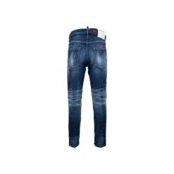 Sale Button Jeans med læderpatch Jeans