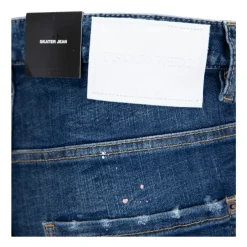 Sale Button Jeans med læderpatch Jeans
