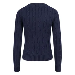 Hot Cable Knit Bomulds Sweater Dame Striktrøjer & Sweatere