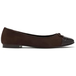 Hot Cap-Toe Ballet Flats Dame Ballerina Sko