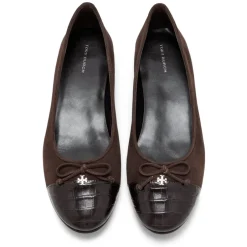 Hot Cap-Toe Ballet Flats Dame Ballerina Sko