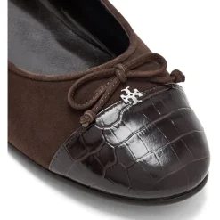 Hot Cap-Toe Ballet Flats Dame Ballerina Sko