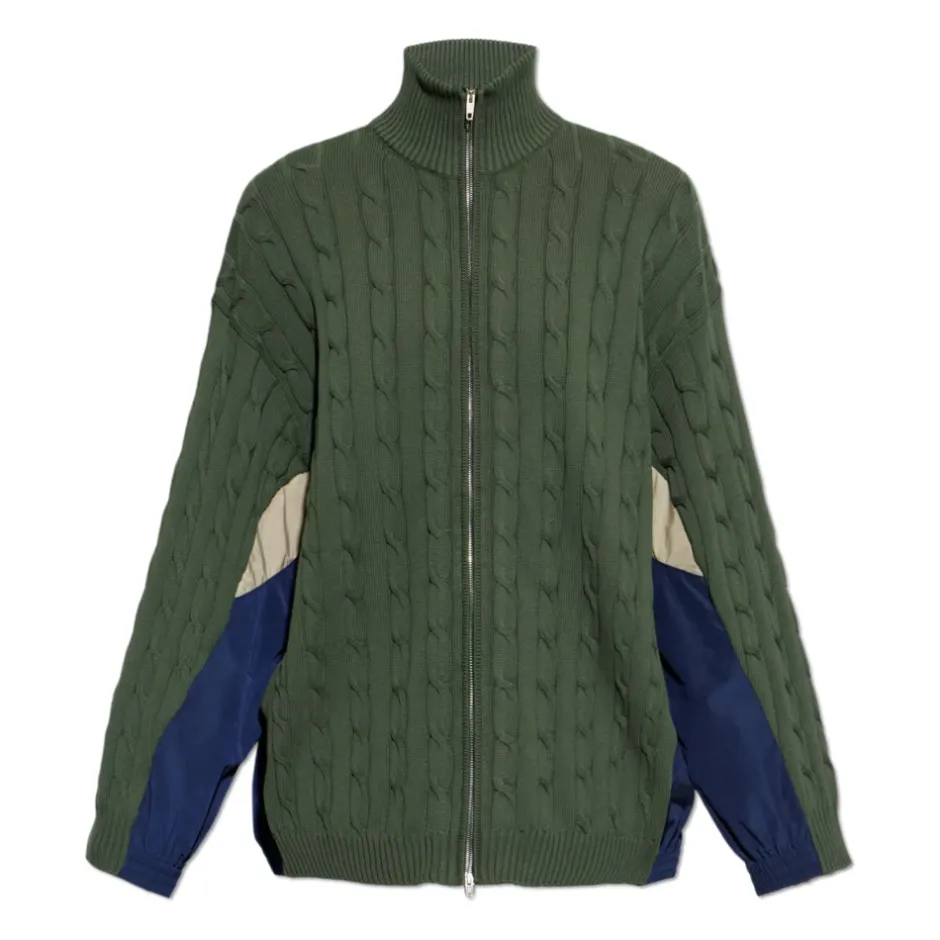 Discount Cardigan Lavet af Kombinerede Materialer Strik