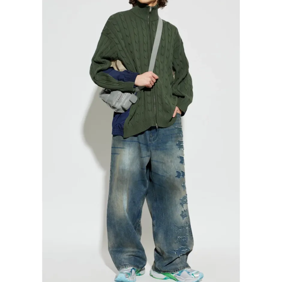 Discount Cardigan Lavet af Kombinerede Materialer Strik