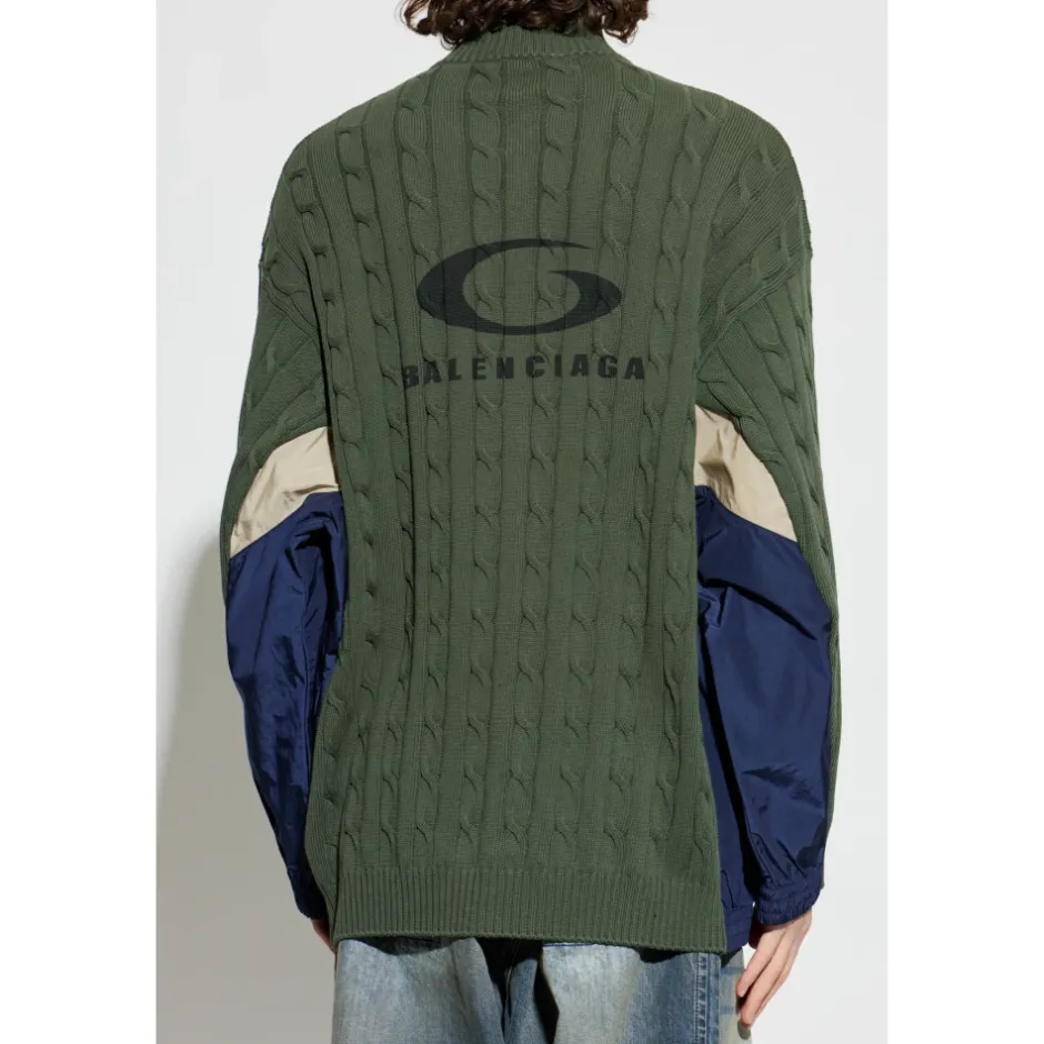 Discount Cardigan Lavet af Kombinerede Materialer Strik