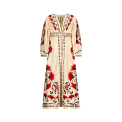 Clearance Cashew Mandala Lang Kjole Dame Kjoler