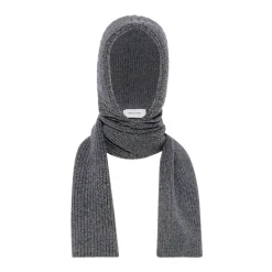 Outlet Cashmere og uld strikket hættehalstørklæde Dame Tørklæder