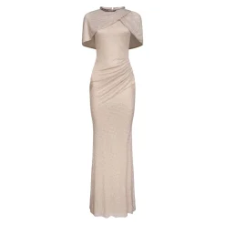 Discount Champagne Rhinestone Maxi Kjole Dame Kjoler