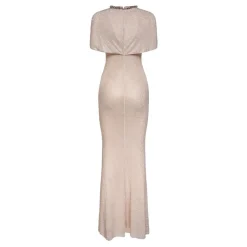 Discount Champagne Rhinestone Maxi Kjole Dame Kjoler