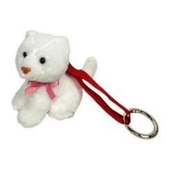 Charm med Mini Plys Kat Dame Tilbehør Til Tasker