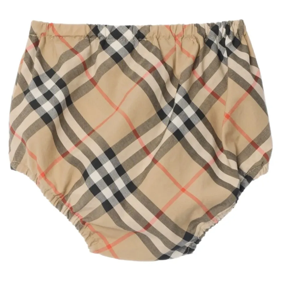 Outlet Check Bomuldskjole med Bloomers Børn Bodystocking & Sæt