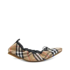 Outlet Check Fawn Ballerinas Dame Ballerina Sko