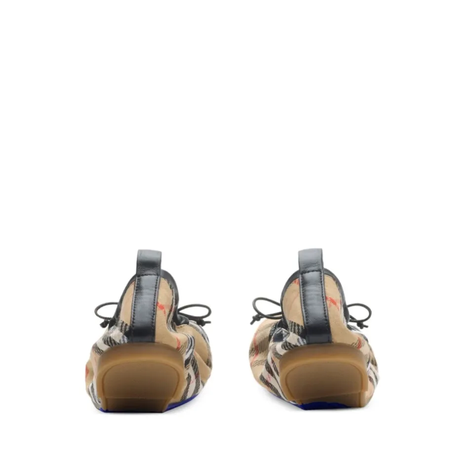 Outlet Check Fawn Ballerinas Dame Ballerina Sko