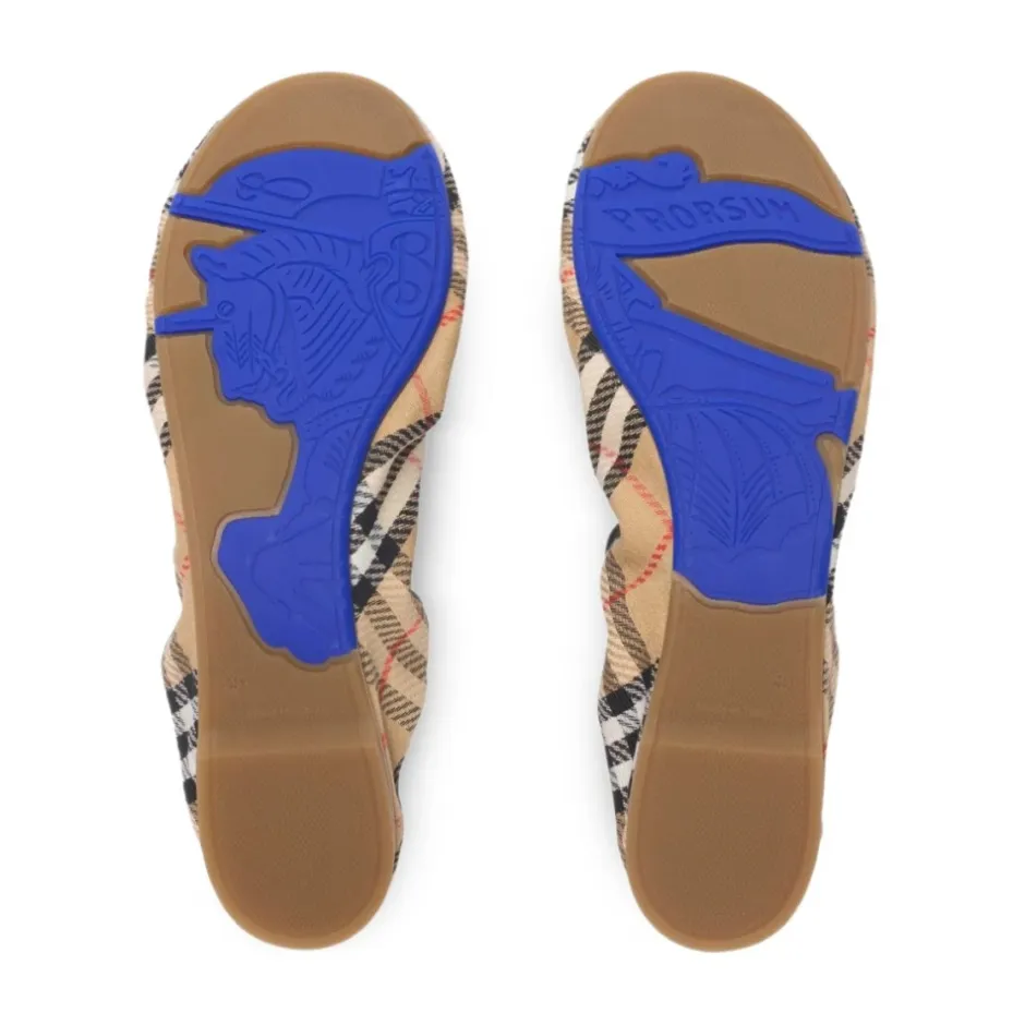 Outlet Check Fawn Ballerinas Dame Ballerina Sko