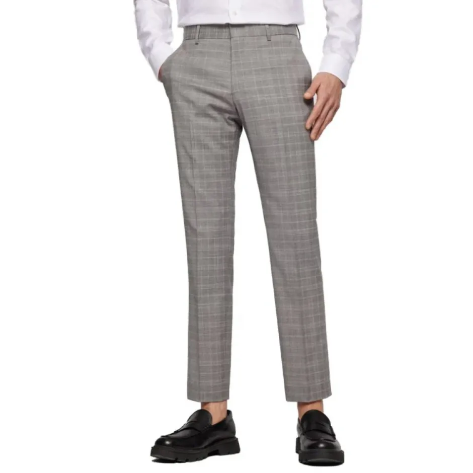 Check Suit med Slim Fit Vest Jakkesæt