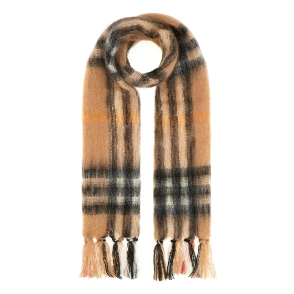 Online Checked Mohair Wool Scarf Dame Halstørklæder Og Tørklæder|Tørklæder