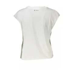 New Chic Sleeveless White Tee with Print Dame T-Shirts