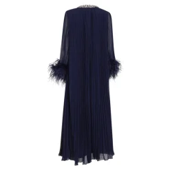 Best Chiffon Feather Midi Dress Dame Kjoler