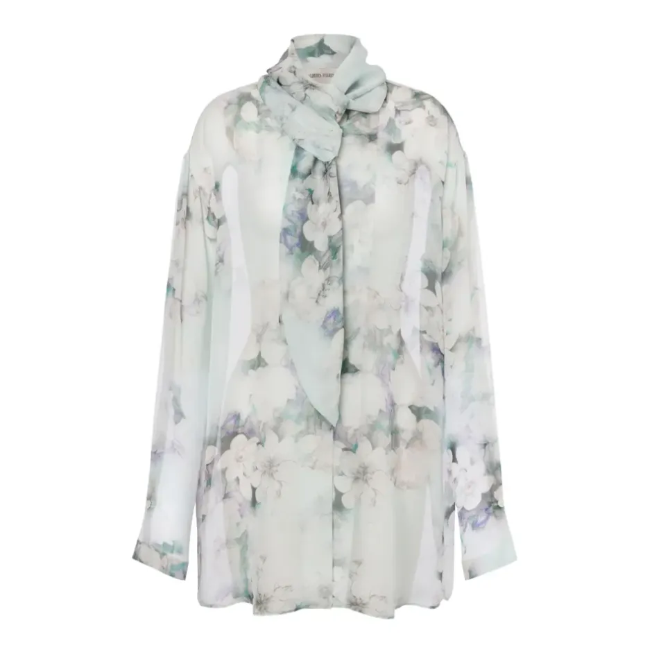 Best Chiffonbluse med blomsterprint og sløjfe Dame Bluser & Skjorter