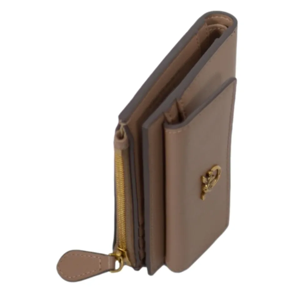 Compact Wallet Vitello Seta Dame Punge & Kortholder